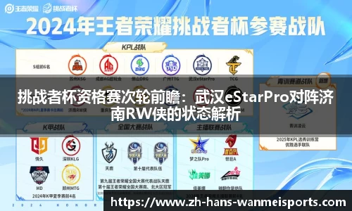 挑战者杯资格赛次轮前瞻：武汉eStarPro对阵济南RW侠的状态解析